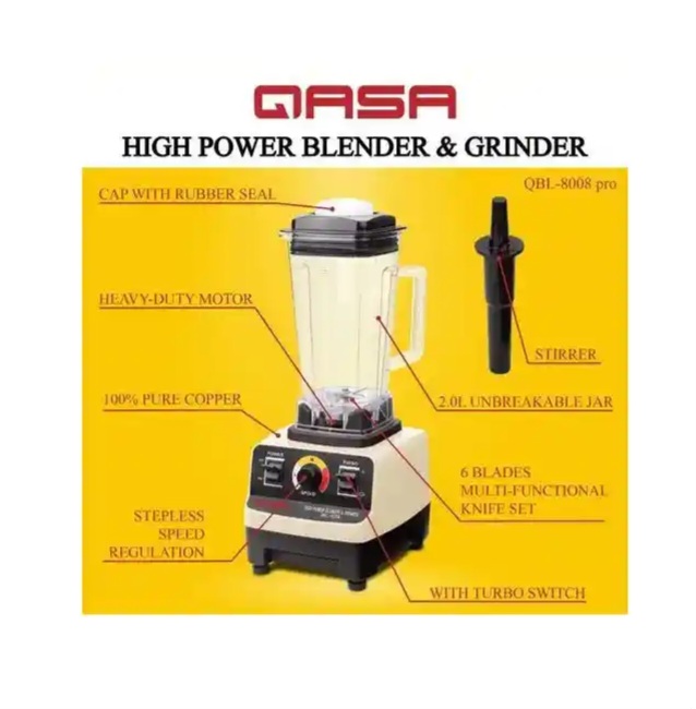 Silver Crest 8000watts Silver Crest, 3liter Heavy-Duty Commercial Blender -  my mall